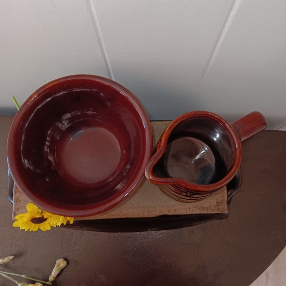 Vintage Mar-crest Monmouth Pottery Daisy And Dot Creamer And Bowl - Picture 4 of 7